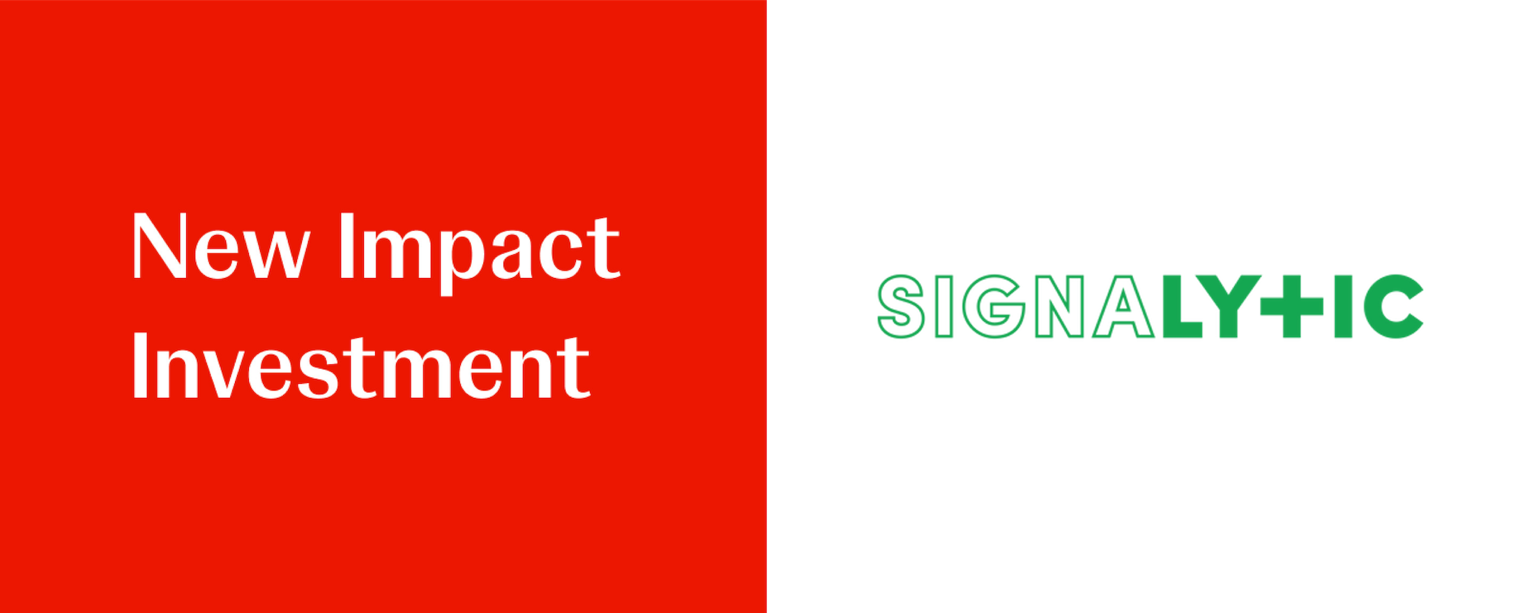 Graphic featuring the Signaly+ic logo on the right and the words "New Impact Investment" to the left of it