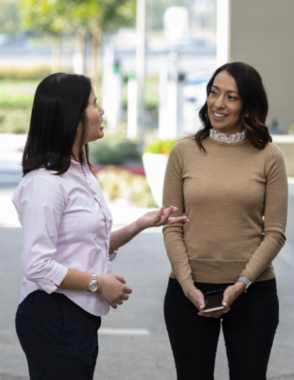 Two woman in conversation